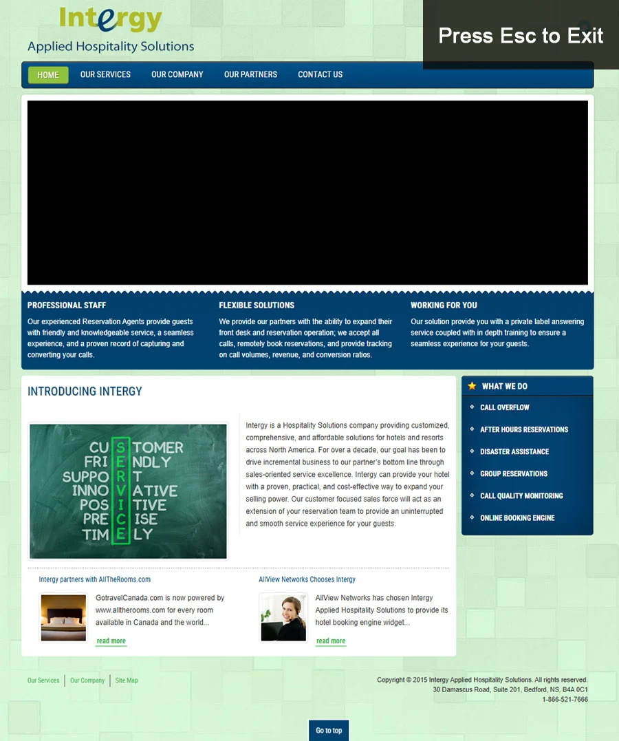 screenshot of www.intergy.ca